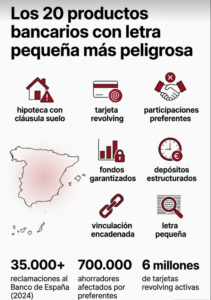 Los 20 productos bancarios con letra pequeña más peligrosa en España